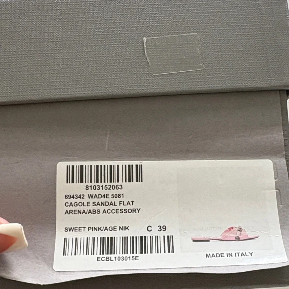 Balenciaga cagole💕💕💕 Pink Leather Slide Sandals sz 39 - Picture 8 of 9